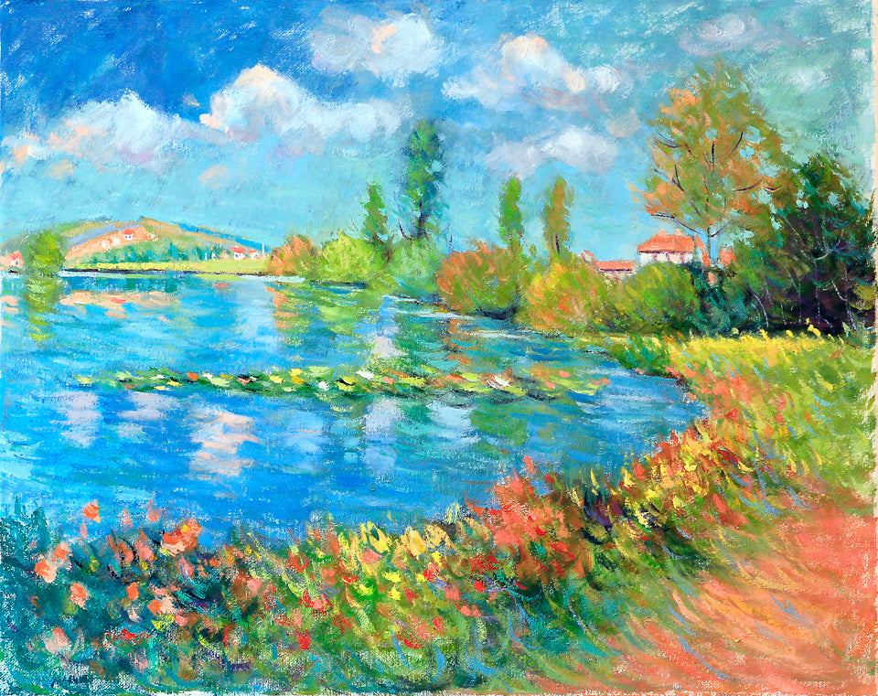 Lakeside Village in Summer Fine Art Prints