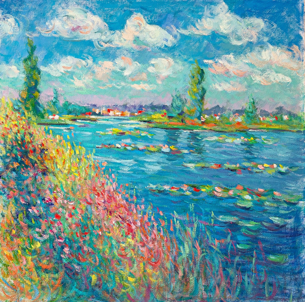 Blooming Serenity: Lakeside in Spring Fine Art Prints